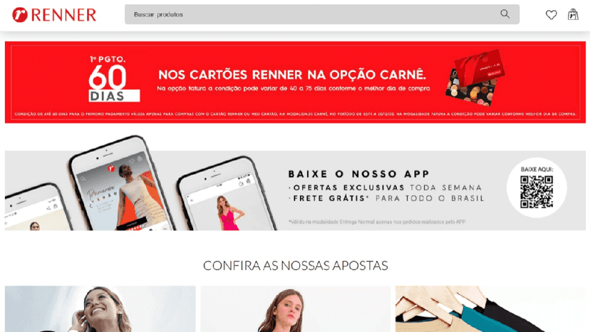 Site da Renner (Foto: Reprodução/ Internet) Site da Renner (Foto: Reprodução/ Internet)