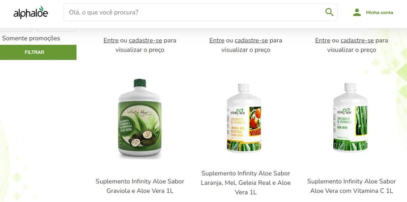 Home da empresa que foi barrada pela Vigilância Sanitária (Foto: Site Alphaloe) Home da empresa que foi barrada pela Vigilância Sanitária (Foto: Site Alphaloe)