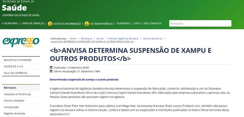Anvisa barrou produtos para cabelo (Foto: Divulgação) Anvisa barrou produtos para cabelo (Foto: Divulgação)