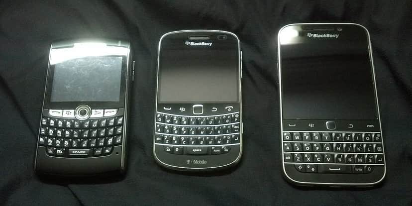 Exemplos de celulares BlackBerry (Foto: Reprodução/Wikipedia) Exemplos de celulares BlackBerry (Foto: Reprodução/Wikipedia)