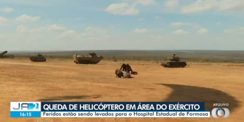 JA2, telejornal de Goiás, noticiou queda de helicóptero antes de Renata Vasconcellos (Foto: Reprodução/TV Globo) JA2, telejornal de Goiás, noticiou queda de helicóptero antes de Renata Vasconcellos (Foto: Reprodução/TV Globo)