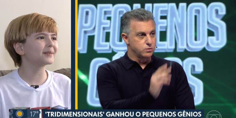 Lorenzo participou dos Pequenos Gênios comandado por Luciano Huck (Reprodução: Globo) Lorenzo participou dos Pequenos Gênios comandado por Luciano Huck (Reprodução: Globo)