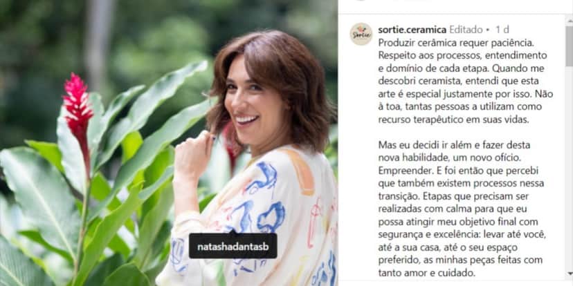 Natasha Dantas fez publicação nas redes sociais (Foto: Reprodução/Instagram) Natasha Dantas fez publicação nas redes sociais (Foto: Reprodução/Instagram)