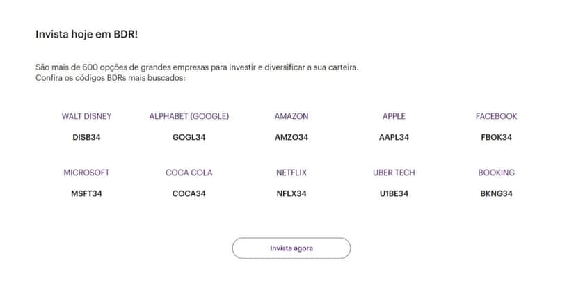 Tipos de investimento do Nubank (Foto: Reprodução/NuInvest) Tipos de investimento do Nubank (Foto: Reprodução/NuInvest)