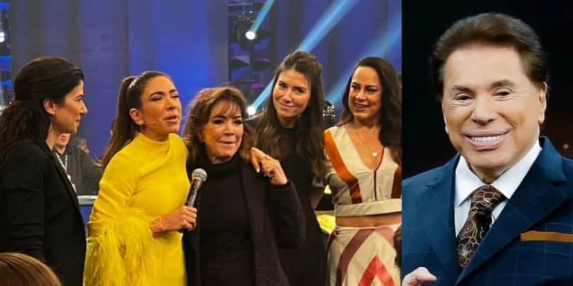 Patrícia Abravanel ao lado de Íris e suas irmãs (Reprodução: SBT) Patrícia Abravanel ao lado de Íris e suas irmãs (Reprodução: SBT)