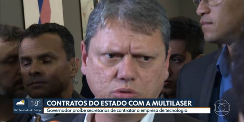O governador de SP Tarcísio de Freitas se pronunciou sobre proibição (Foto: Reprodução/TV Globo) O governador de SP Tarcísio de Freitas se pronunciou sobre proibição (Foto: Reprodução/TV Globo)