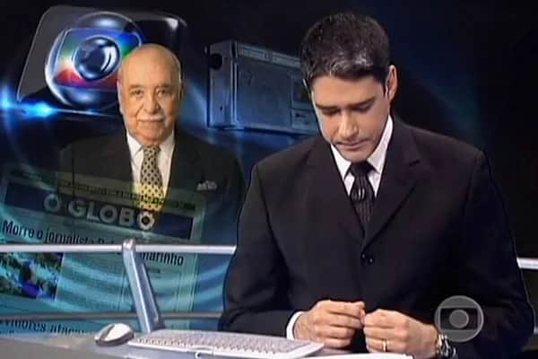 William Bonner leu a carta em homenagem a Roberto Marinho no Jornal Nacional (Foto: Globo) William Bonner leu a carta em homenagem a Roberto Marinho no Jornal Nacional (Foto: Globo)