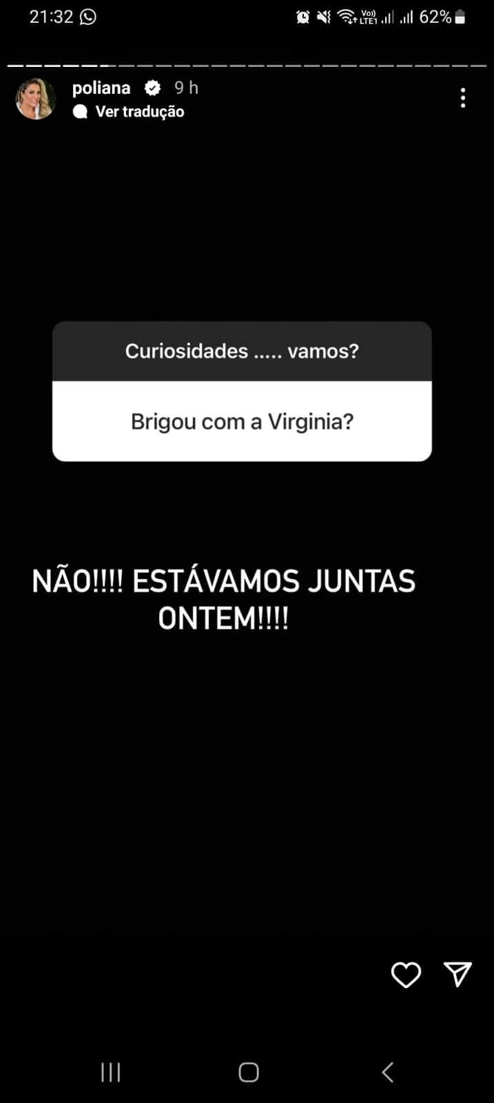 Poliana Rocha falou de sua relação com Virgínia Fonseca (Foto: Reprodução/ Instagram) Poliana Rocha falou de sua relação com Virgínia Fonseca (Foto: Reprodução/ Instagram)