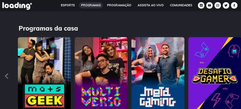 Alguns programas da emissora Loading (Foto: Reprodução, Vigília Nerd) Alguns programas da emissora Loading (Foto: Reprodução, Vigília Nerd)