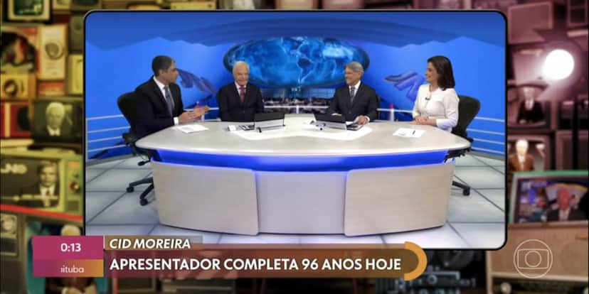 Bancada do Jornal Nacional (Foto: Reprodução / Encontro da Globo) Bancada do Jornal Nacional (Foto: Reprodução / Encontro da Globo)