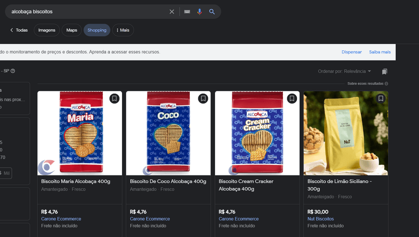No Google a marca de biscoitos é facilmente encontradas m principais sites de compras pela internet (Foto Reprodução/Google) No Google a marca de biscoitos é facilmente encontradas m principais sites de compras pela internet (Foto Reprodução/Google)