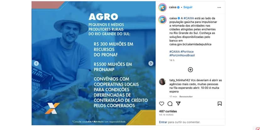 Comunicado da Caixa (Foto: Reprodução / Instagram) Comunicado da Caixa (Foto: Reprodução / Instagram)