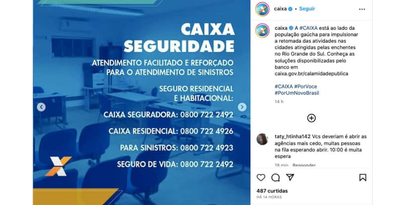 Comunicado da Caixa (Foto: Reprodução / Instagram) Comunicado da Caixa (Foto: Reprodução / Instagram)