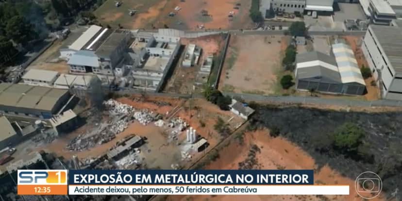 Notícia sobre explosão (Foto: Reprodução / SP1 da Globo) Notícia sobre explosão (Foto: Reprodução / SP1 da Globo)