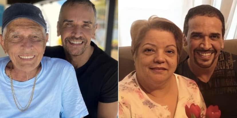 Marcelo Saback ao lado dos pais (Fotos: Reproduções / Instagram) Marcelo Saback ao lado dos pais (Fotos: Reproduções / Instagram)