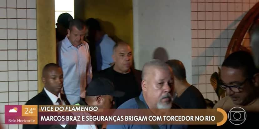 Marcos Braz em delegacia (Foto: Reprodução / Globo) Marcos Braz em delegacia (Foto: Reprodução / Globo)