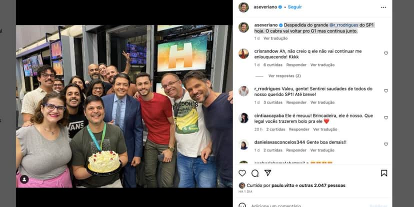 Publicação de Alan Severiano sobre saída de colega (Foto: Reprodução / Instagram) Publicação de Alan Severiano sobre saída de colega (Foto: Reprodução / Instagram)