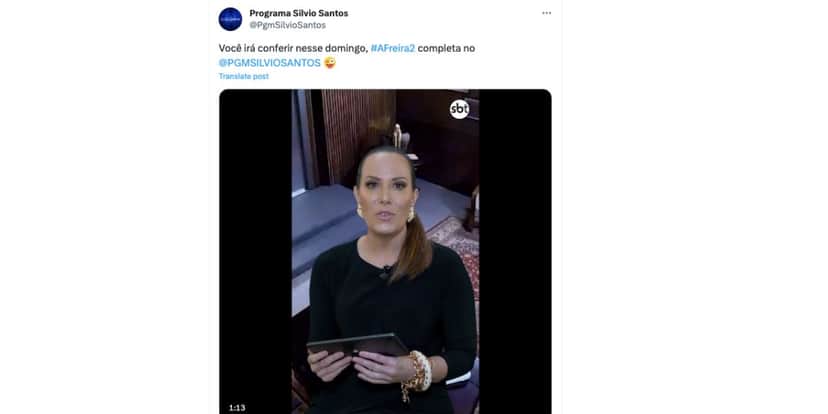 Regina Volpato no SBT (Foto: Reprodução / Twitter) Regina Volpato no SBT (Foto: Reprodução / Twitter)