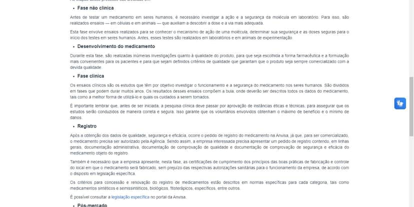 Passo a passo da ANVISA para o registro de um novo medicamento. (Foto: Reprodução / Internet) Passo a passo da ANVISA para o registro de um novo medicamento. (Foto: Reprodução / Internet)