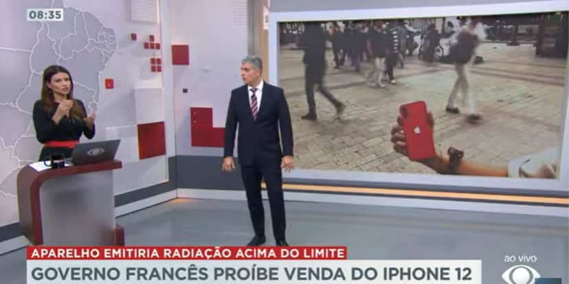 Bora Brasil comentou sobre a proibição da venda do iPhone 12 na França (Reprodução: Band) Bora Brasil comentou sobre a proibição da venda do iPhone 12 na França (Reprodução: Band)