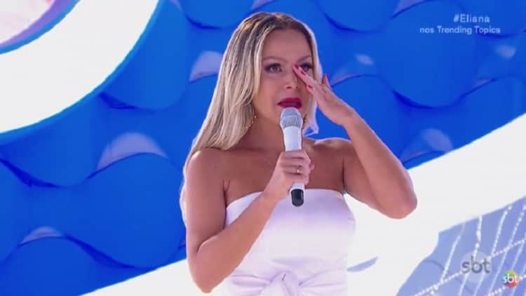 Em retorno após gravidez de risco, Eliana se emocionou (Foto: Divulgação) Em retorno após gravidez de risco, Eliana se emocionou (Foto: Divulgação)