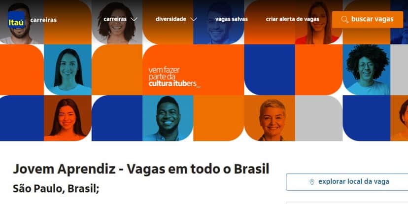 Página de Jovem Aprendiz no "Itaú Carreiras". (Foto: Reprodução / Internet) Página de Jovem Aprendiz no "Itaú Carreiras". (Foto: Reprodução / Internet)