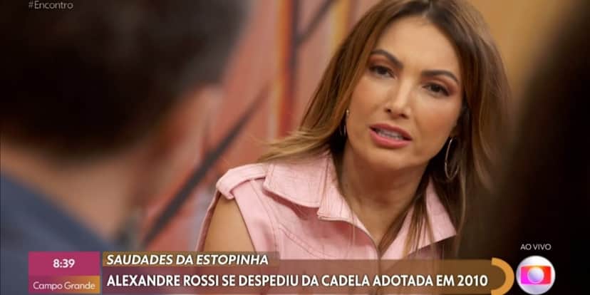 Patrícia Poeta lamentou morte de Estopinha no "Encontro" (Foto: Reprodução/TV Globo) Patrícia Poeta lamentou morte de Estopinha no "Encontro" (Foto: Reprodução/TV Globo)