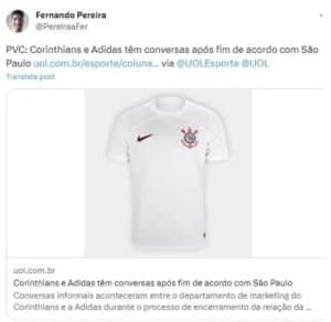 Corinthians atualmente conta com o patrocínio da marca Nike (Foto: Reprodução / Internet) Corinthians atualmente conta com o patrocínio da marca Nike (Foto: Reprodução / Internet)