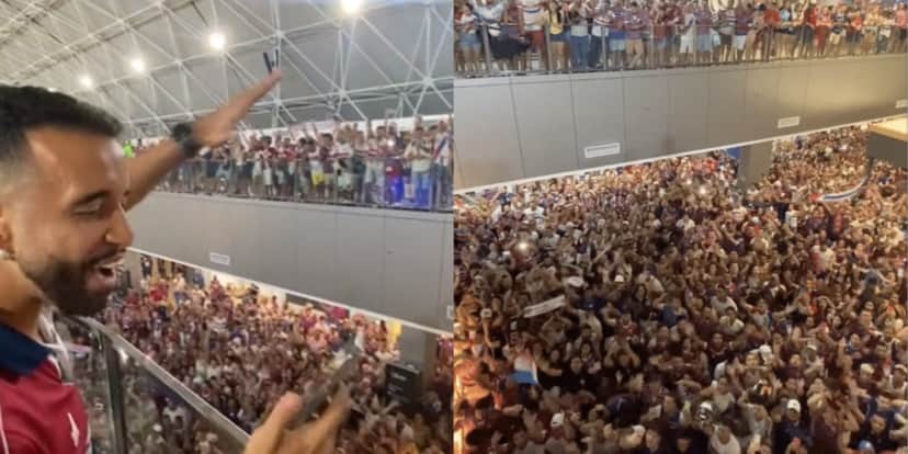 Torcida do Fortaleza invadiu aeroporto para apoiar o clube (Foto: Reprodução/ Internet) Torcida do Fortaleza invadiu aeroporto para apoiar o clube (Foto: Reprodução/ Internet)