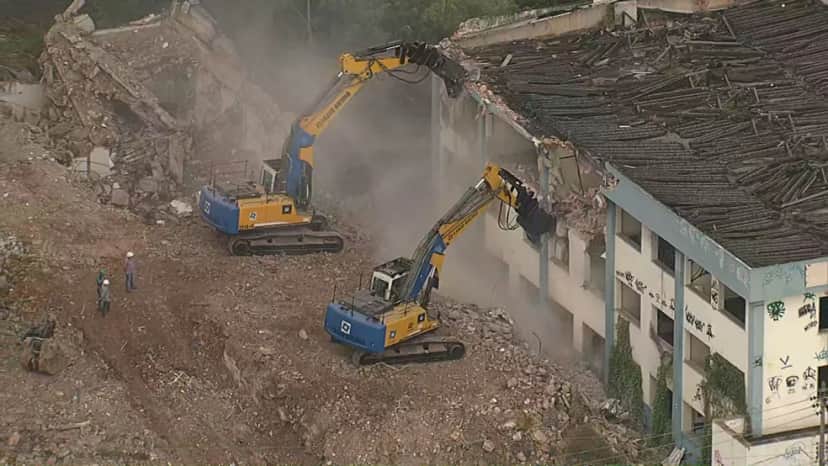 Prefeitura do Rio inicia construção do Parque Piedade no local onde ficava a Universidade Gama Filho - Foto: Reprodução/ TV Globo Prefeitura do Rio inicia construção do Parque Piedade no local onde ficava a Universidade Gama Filho - Foto: Reprodução/ TV Globo