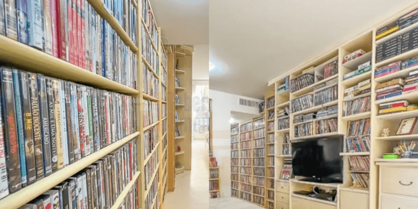 Biblioteca dentro da casa de Vera Fischer (Reprodução/Internet)
