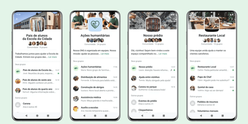 Comunidades do WhatsApp (Reprodução/Internet) Comunidades do WhatsApp (Reprodução/Internet)