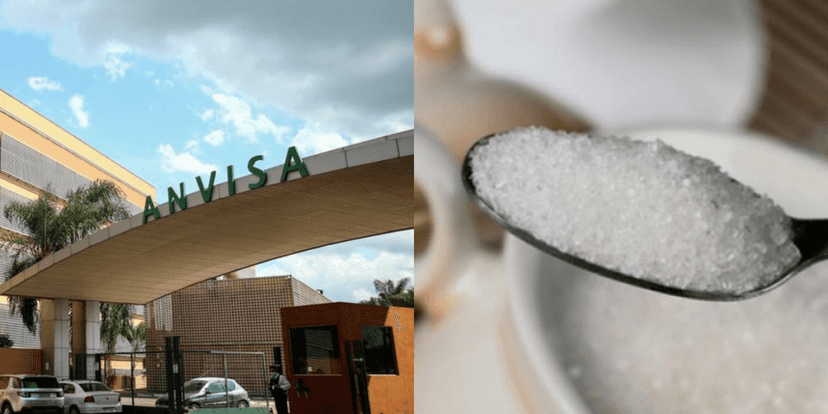 Anvisa e açúcar cristal (Reprodução/Montagem TV Foco) Anvisa e açúcar cristal (Reprodução/Montagem TV Foco)