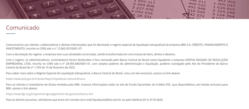 Comunicado emitido em fevereiro de 2024 pela BRK (Foto Reprodução/BRK) Comunicado emitido em fevereiro de 2024 pela BRK (Foto Reprodução/BRK)