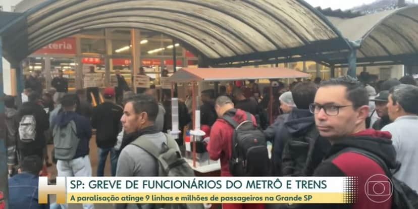 Greve em São Paulo (Foto: Reprodução / Jornal Hoje da Globo) Greve em São Paulo (Foto: Reprodução / Jornal Hoje da Globo)