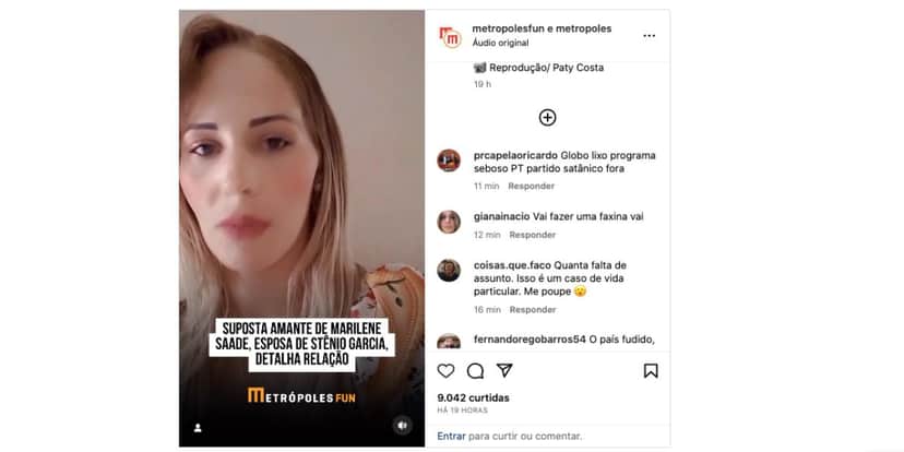 Vídeo de Paty Costa (Foto: Reprodução / Instagram) Vídeo de Paty Costa (Foto: Reprodução / Instagram)
