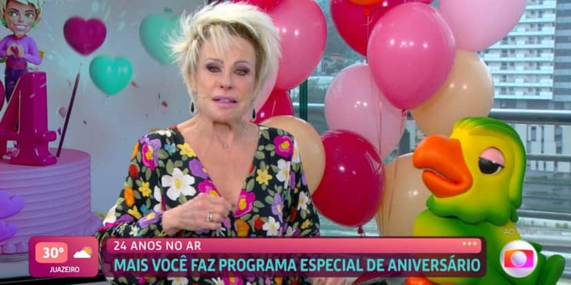 Ana Maria Braga emocionada ao lado de Louro Mané (Foto: Reprodução/TV Globo) Ana Maria Braga emocionada ao lado de Louro Mané (Foto: Reprodução/TV Globo)