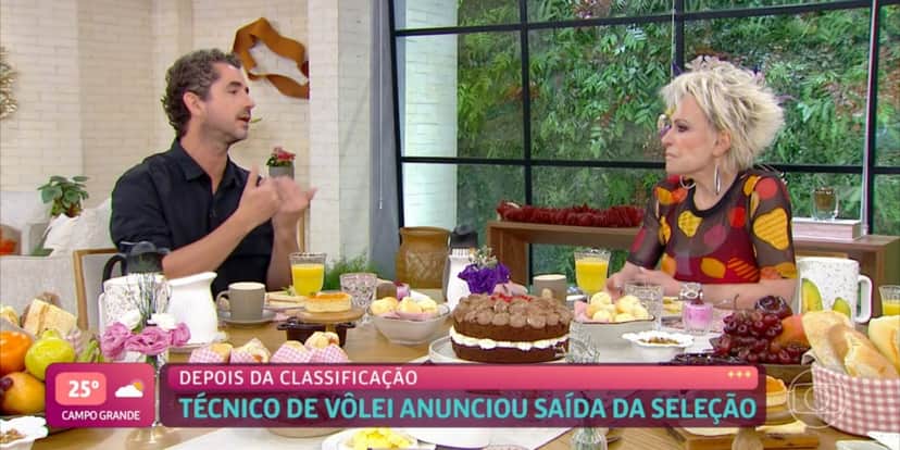 Felipe Andreoli explicou demissão a Ana Maria Braga (Foto: Reprodução/TV Globo) Felipe Andreoli explicou demissão a Ana Maria Braga (Foto: Reprodução/TV Globo)