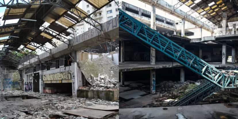 O centro comercial gigante foi demolido após 14 anos em ruínas - Foto: Reprodução/Internet O centro comercial gigante foi demolido após 14 anos em ruínas - Foto: Reprodução/Internet