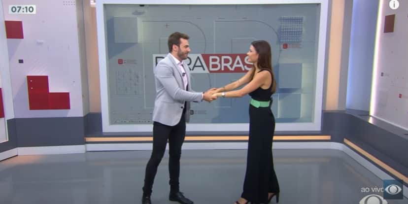 Thaís Dias e Igor Calian no comando do Bora Brasil (Reprodução: Band) Thaís Dias e Igor Calian no comando do Bora Brasil (Reprodução: Band)