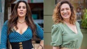 Emmy (Claudia Raia) e Agatha (Eliane Giardini) em Terra e Paixão (Foto: Reprodução / Globo) Emmy (Claudia Raia) e Agatha (Eliane Giardini) em Terra e Paixão (Foto: Reprodução / Globo)