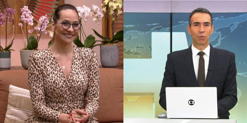 Maria Beltrão e César Tralli interagiram no É de Casa (Foto: Reprodução/ Internet) Maria Beltrão e César Tralli interagiram no É de Casa (Foto: Reprodução/ Internet)