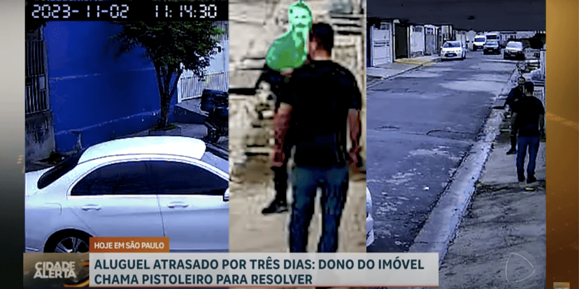 Câmeras de segurança flagram os criminosos (Reprodução/RecordTV) Câmeras de segurança flagram os criminosos (Reprodução/RecordTV)