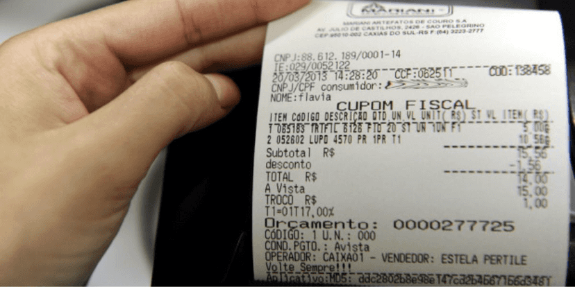 CPF na nota (Reprodução/Internet)
