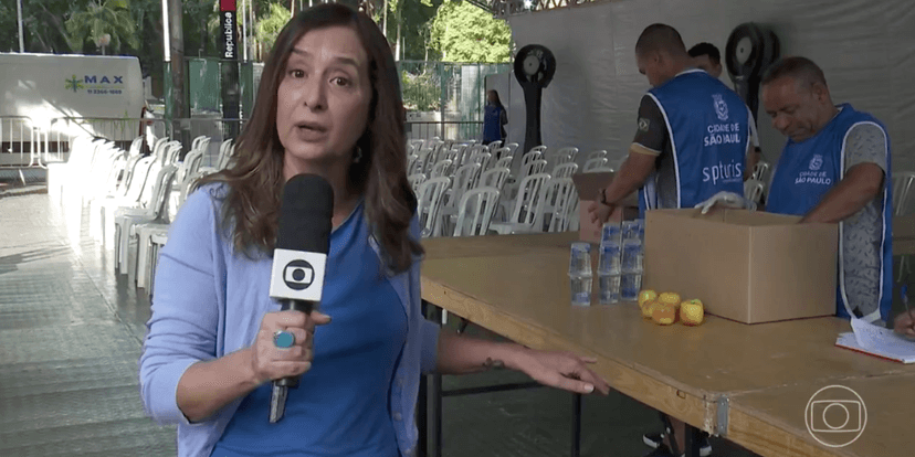 Tendas em São Paulo (Reprodução/Globo) Tendas em São Paulo (Reprodução/Globo)