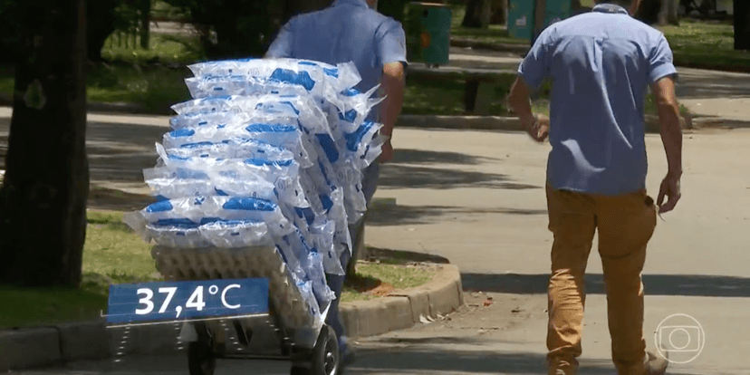 Dia mais quente do ano em São Paulo (Reprodução/Globo) Dia mais quente do ano em São Paulo (Reprodução/Globo)