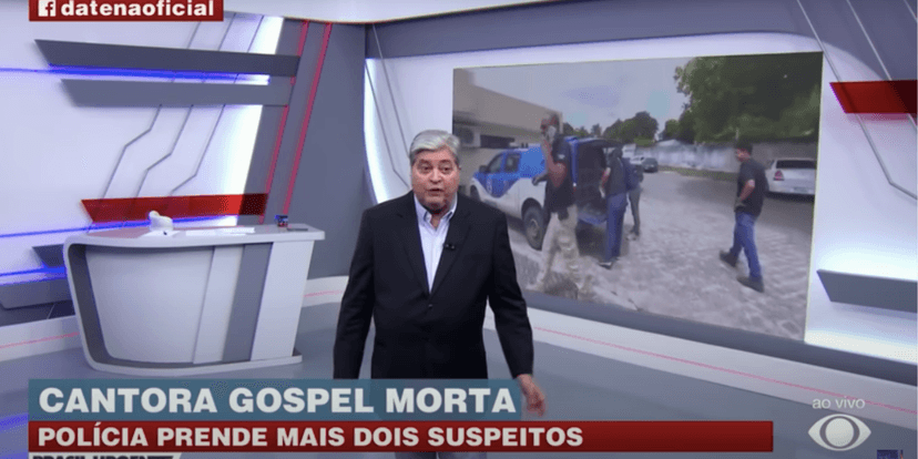 Datena anuncia caso de cantora gospel (Reprodução/Internet) Datena anuncia caso de cantora gospel (Reprodução/Internet)