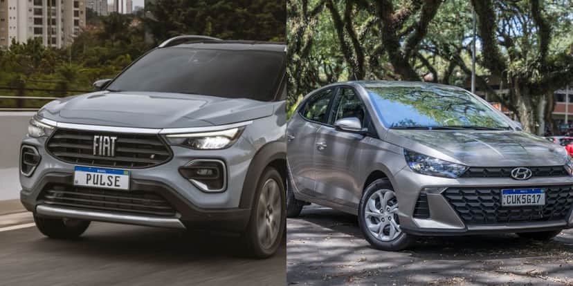Fiat Pulse (Esquerda) e HB20 (Direita) (Reprodução/Internet) Fiat Pulse (Esquerda) e HB20 (Direita) (Reprodução/Internet)