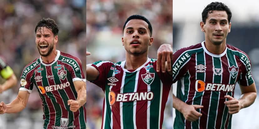 Martinelli, Alexsander e Ganso, jogadores do Fluminense - (Foto: Reprodução / Internet) Martinelli, Alexsander e Ganso, jogadores do Fluminense - (Foto: Reprodução / Internet)