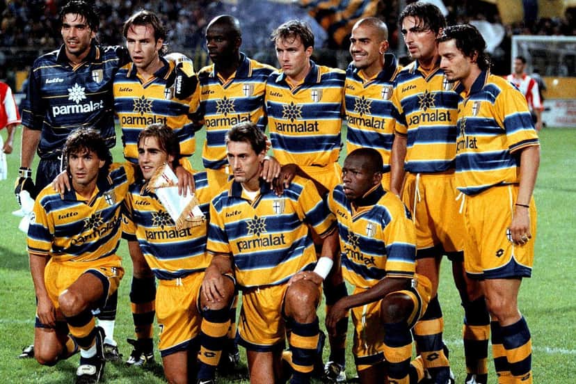 Elenco do Parma que fez história no futebol (Foto: Divulgação) Elenco do Parma que fez história no futebol (Foto: Divulgação)